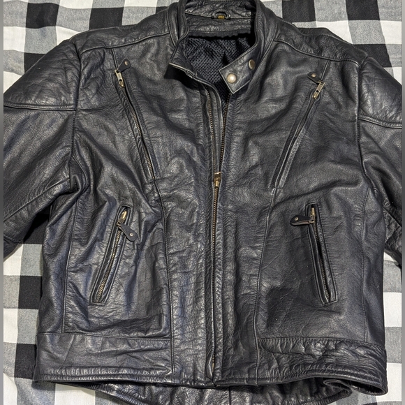 Vintage Black Leather Riding Jacket - Picture 2 of 10